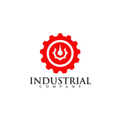 Industrial company logo design vector template icon