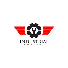 Industrial company logo design vector template icon