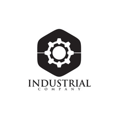 Industrial company logo design vector template icon