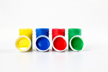 Set  gouache paints for children isolated on a white background