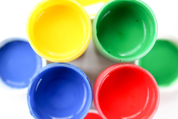 Set  gouache paints for children isolated on a white background
