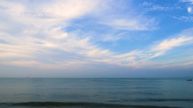 sea and sky at Nam Rin Beach, Rayong, Thailand