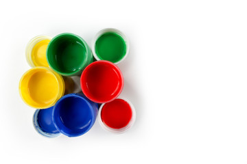 Set  gouache paints for children isolated on a white background