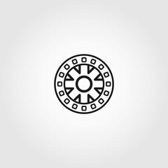 film reel vector icon on white background