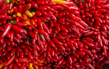 A lot of pepper cayenne n the italian market