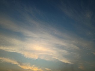 Beautiful sunset and evening sky with clouds for background