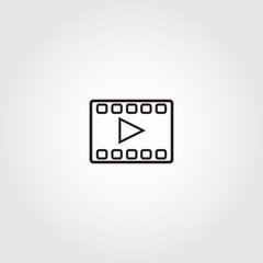 video player vector icon on white background
