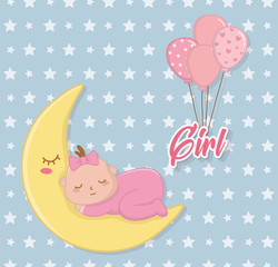 Baby shower of a girl design