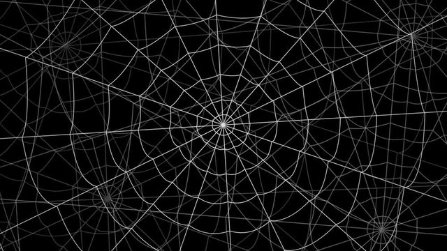 few cobwebs move against a black background