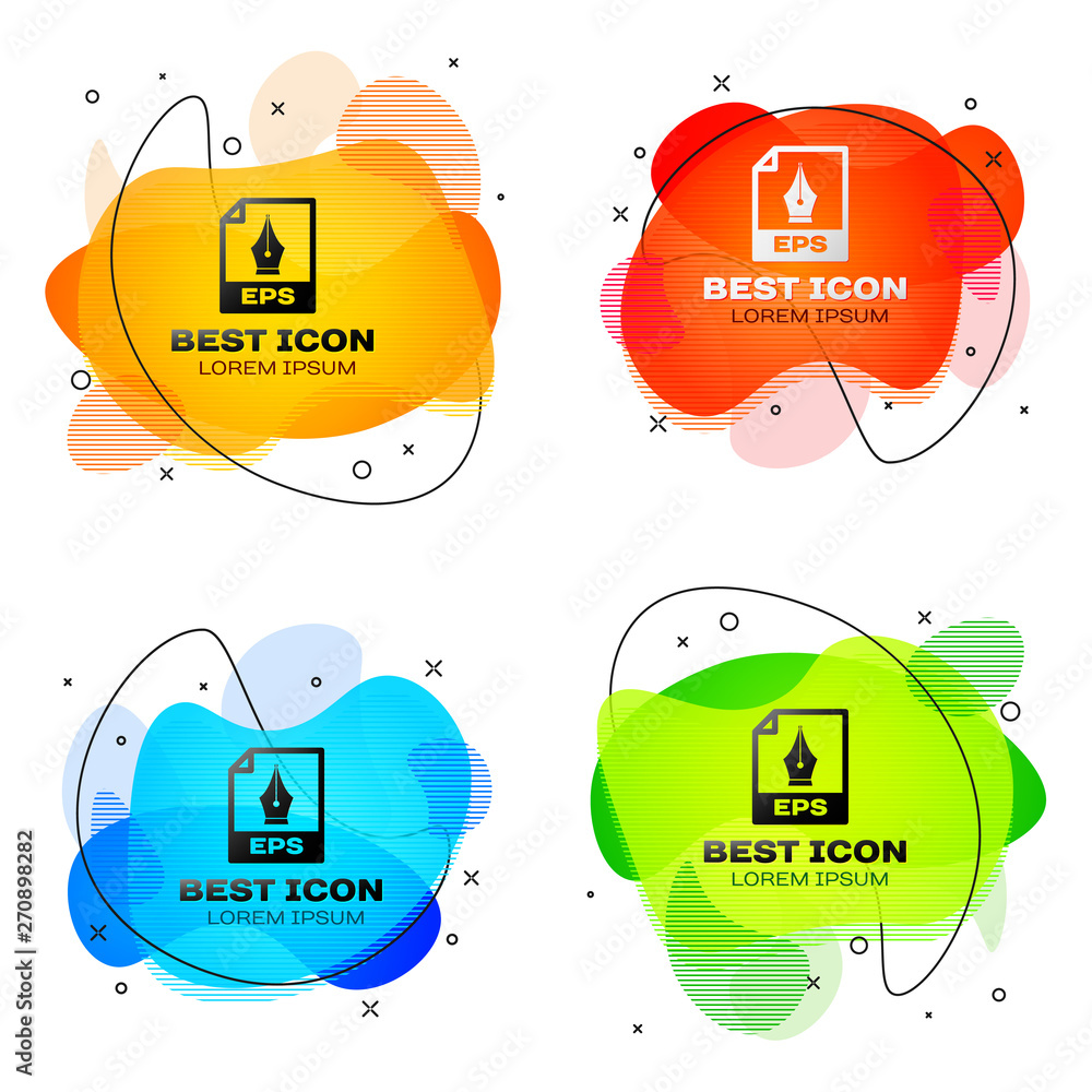 Fototapete black eps file document icon. download eps button icon isolated. eps file symbol. set of liquid colo