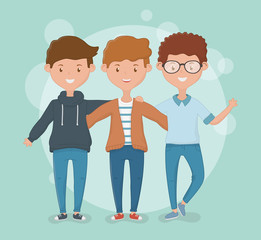 Fototapeta premium Friendship of boys cartoons design