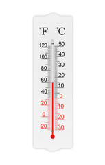 Fahrenheit and celsius scale meteorology thermometer for measuring air temperature. Thermometer...