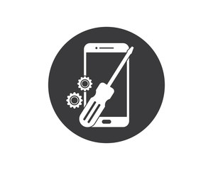 smartphone repair logo icon illustration design