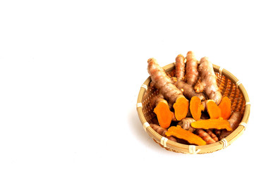 curcuma longa isolated on white background