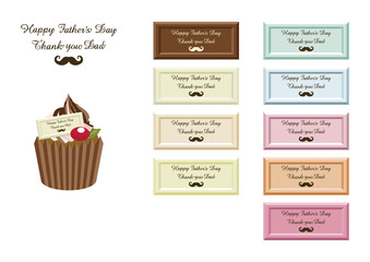 チョコレートのプレート。父の日のためのデザイン。お菓子のイラスト。