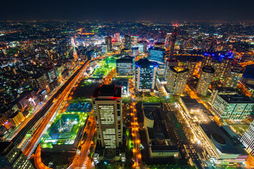 night view of Yokohama Cityscape, Japan