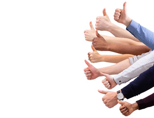 Group Of People  Hand Showing Thumb Sign