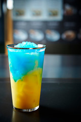 Blue hawaii drink in glass