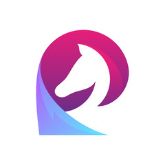 Horse Combination With Initial/Letter R Logo Design