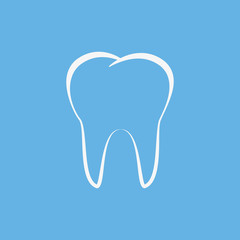 Clean Teeth isolated on blue background. Vector illustration