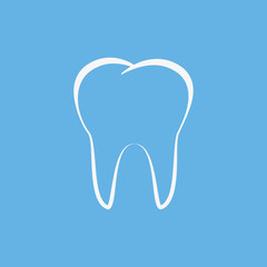Clean Teeth isolated on blue background. Vector illustration