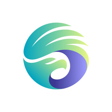 green eagle logo design in circle shape