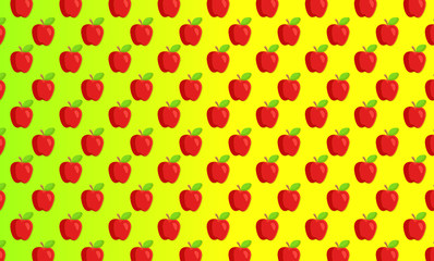 Apple Icon Seamless Pattern, Fruit / Food Icon Vector Art Illustration