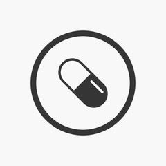 Pill icon, new trendy line art pill icon for your website, logo, app, UI. Pill icon vector illustration.