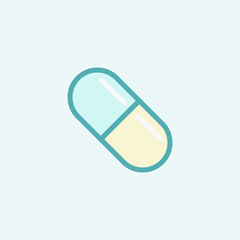 Pill icon, new trendy line art pill icon for your website, logo, app, UI. Pill icon vector illustration.