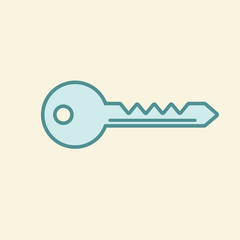 Key icon, symbol. New trendy line art style key icon vector for your website, app, logo, UI. Vector illustration.