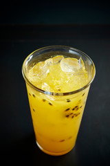 Passion fruit juice in glass