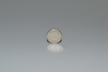 euro coin on black background