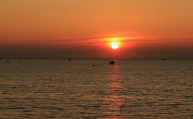 Beautiful sunset at tropical sea ,thailand