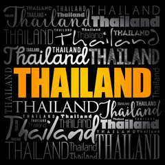 Thailand wallpaper word cloud, travel concept background