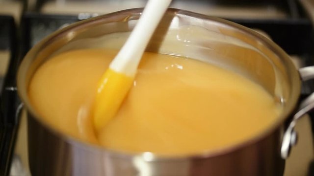 Cooking custard on the stove