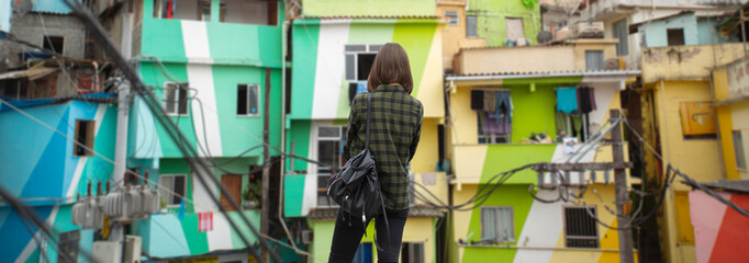 Rio de Janeiro downtown and favela