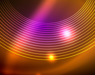 Neon circles abstract background
