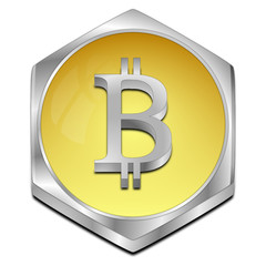 Obraz premium Bitcoin button - 3D illustration