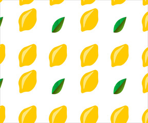 a pattern of lemons with leaves vector graphics