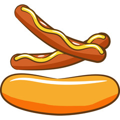 hotdog vector cartoon clipart