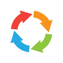 vector colorful cycle arrow. Reload and rotation loop sign.