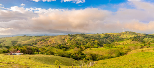Naklejka premium Panoramic view to the valley near Monteverde Cloud Forest Reserve in Costa Rica