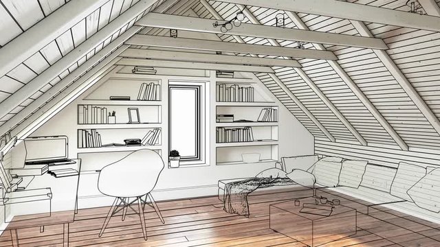 Conversion in attic - 3d visualization (loopable)