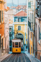Fotobehang Bica Elevator, Lissabon, Portugal, Europa © ronnybas