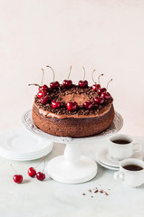 Chocolate Cake with Sweet Cherries