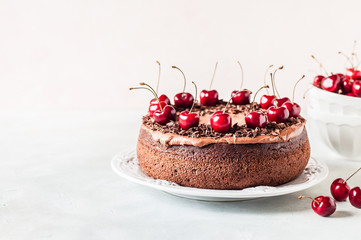 Chocolate Cake with Sweet Cherries