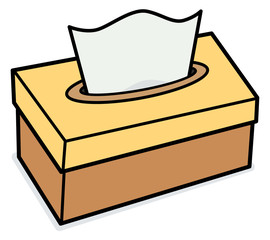 Tissue paper box / cartoon vector and illustration, isolated on white background