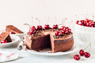 Chocolate Cake with Sweet Cherries