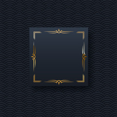 Golden frame minimalistic template with text space