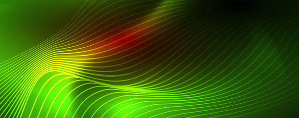 Shiny neon lines techno magic futuristic background, magic energy space light concept, abstract background wallpaper design